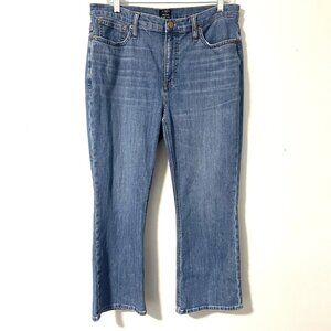 J. Crew Flare Crop Mid Rise‎ Jean Stretch Denim Blue Medium Wash Womens US 31